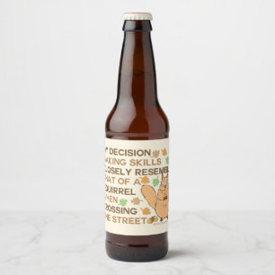 Beschlussfassungs-Fähigkeits-Eichhörnchen-Spaß Bierflaschenetikett