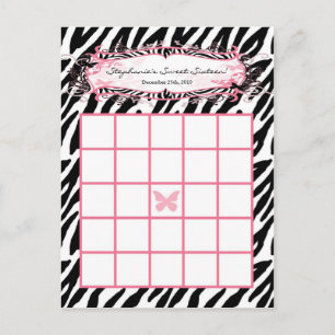 Beschreibbare Bingo-Karte Mädchenhaft Schmetterlin Postkarte