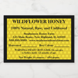 Beschreibender Honey Jar (Version 2) Lebensmitteletikett