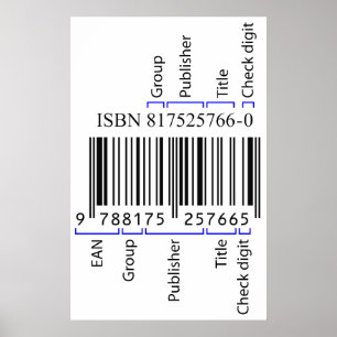 Beschreibung der Elemente in einem ISBN-Strichcode Poster