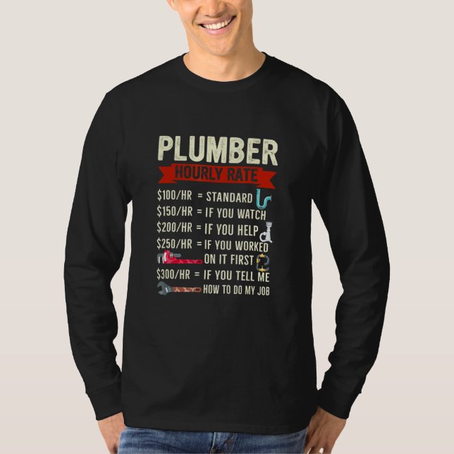 Beschreibung der Leistungen des Klempnerstundenpre T-Shirt (Vorderseite)