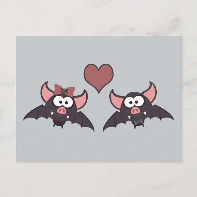 Beschreibung der niedlichen Bat-Liebe Postkarte (Vorderseite)