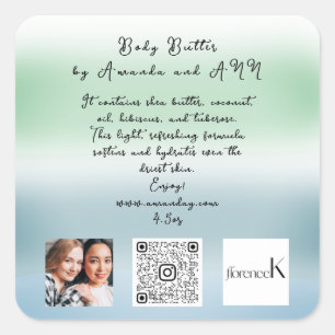 BESCHREIBUNG DES CUSTOM QR CODE-LOGO-FOTOS QUADRATISCHER AUFKLEBER