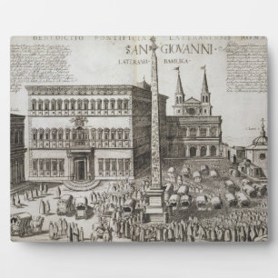 Beschreibung des Obelisk vor der Basilika Fotoplatte