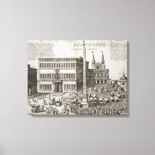 Beschreibung des Obelisk vor der Basilika Leinwanddruck