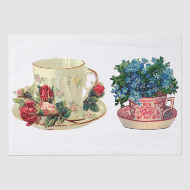 BESCHREIBUNGSPAPIER: VINTAGE TEAKUPS SEIDENPAPIER (Vorderseite)