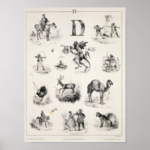 Beschriften Sie D von einer Alphabetzündkapsel, Poster