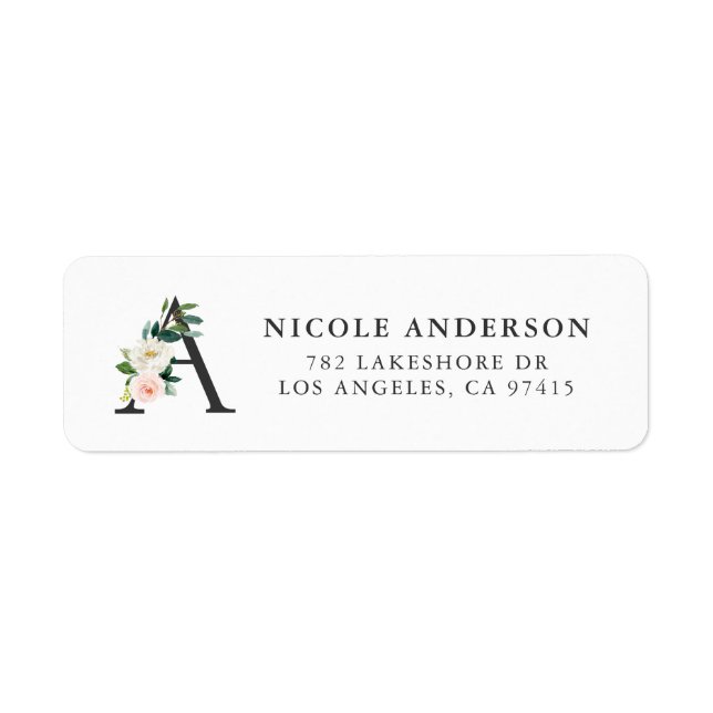 Beschriften Sie ein Blumen Monogramm-Aquarell und (Vorne)
