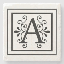 Beschriften Sie ein Monogramm, Untersetzer zu
