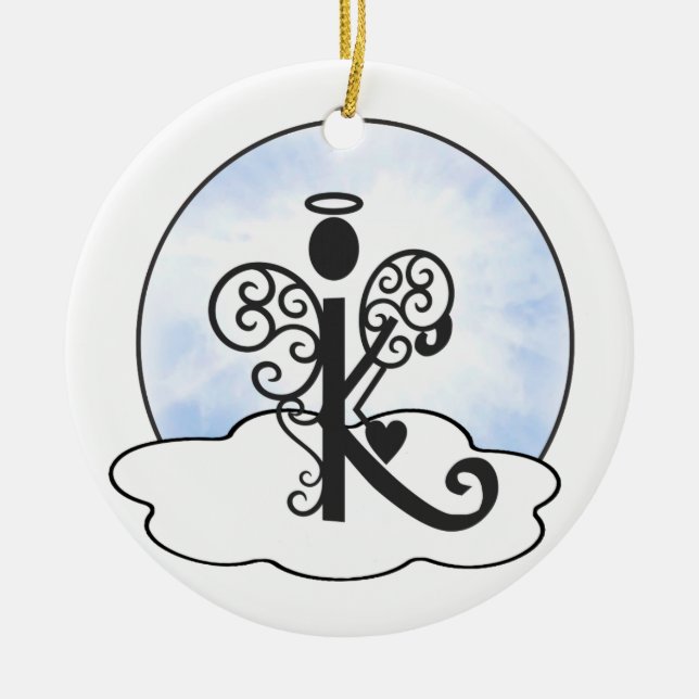 Beschriften Sie Engels-Wolken des Keramik Ornament (Vorne)