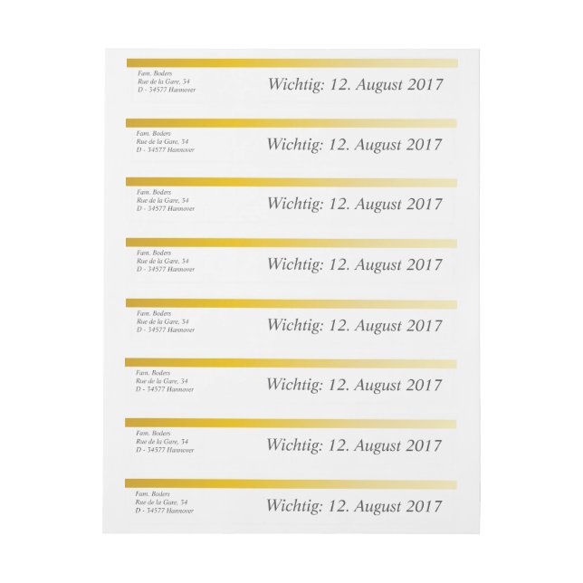 Beschriftet Goldgrenze Rundum-Adressaufkleber (Bogen)