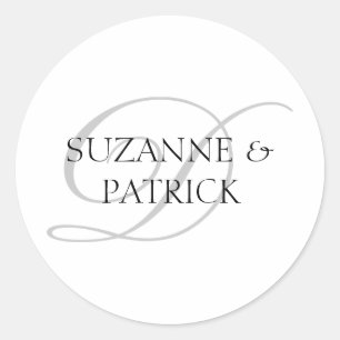 Beschriftungen für das Skript D Monogramm (silber  Runder Aufkleber