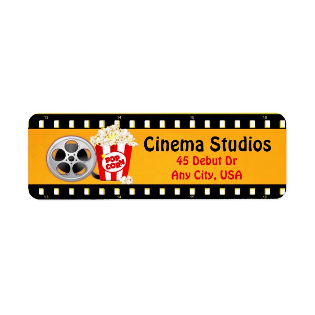 Beschriftungen für Filmstreifen, Popcorn und Rolle (Vorne)