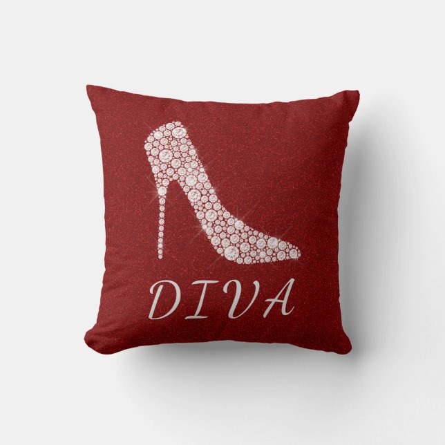 Beschuht Diva-bezaubernder Glitzer-Diamant-hohe Kissen (Vorderseite)