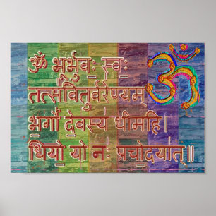 Beschwörungsformel OMs Gayatri Poster
