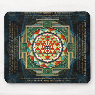 Beschwörungsformel u. Shri Yantra Maha Lakshmi Mousepad