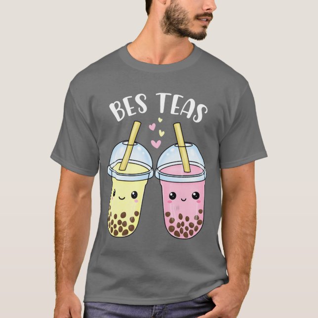 Beseas Besties Kawaii Niedlich Beste Boba Friends- T-Shirt (Vorderseite)
