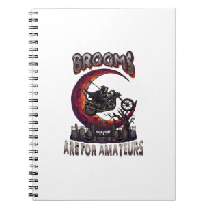Besen Amateure Sensenmann Motorrad Halloween R Notizblock