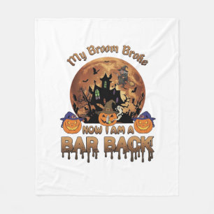 Besen Brach Bar Rückseite Halloween Spukhaus Hexe Fleecedecke