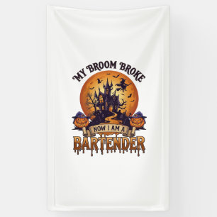 Besen Brach Barkeeper Halloween Spukhaus Hexe Banner