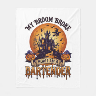 Besen Brach Barkeeper Halloween Spukhaus Hexe Fleecedecke