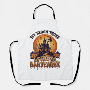 Besen Brach Barkeeper Halloween Spukhaus Hexe Schürze