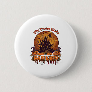 Besen Brach Bauer Halloween Hexe Spukhaus P Button