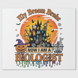 Besen Brach Biologe Halloween Verlassenes Schloss Geschenkpapier