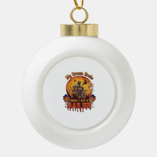 Besen brach Gerichtsvollzieher Halloween Geist Ger Keramik Kugel-Ornament