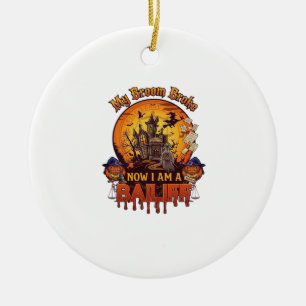Besen brach Gerichtsvollzieher Halloween Geist Ger Keramik Ornament