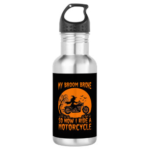 Besen Brach Halloween Hexe Motorrad Fledermäuse Kü Edelstahlflasche