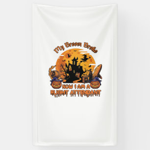 Besen brach jetzt bin ich Flugbegleiter Halloween_ Banner