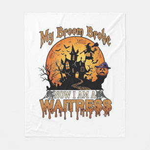 Besen Brach Kellnerin Halloween Hexe Spukhaus Fleecedecke