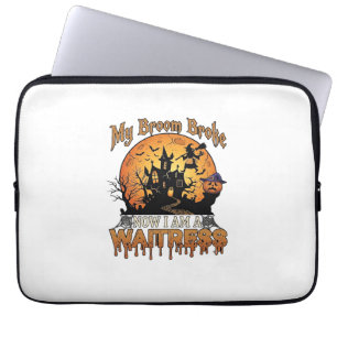 Besen Brach Kellnerin Halloween Hexe Spukhaus Laptopschutzhülle