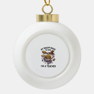 Besen Brach Lehrer Halloween Kürbis Hexenhut Bo Keramik Kugel-Ornament