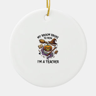 Besen Brach Lehrer Halloween Kürbis Hexenhut Bo Keramik Ornament