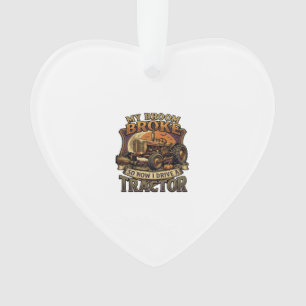 Besen Brach Traktor Kürbis Mond Ornament