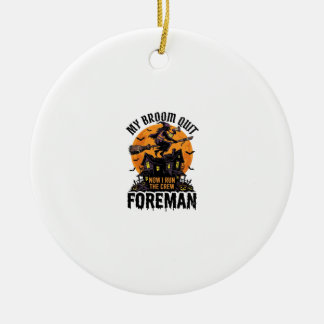 Besen Brach Vorarbeiter Hexen Crew Halloween Desig Keramik Ornament