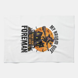 Besen brach Vorarbeiter Hexencrew Halloween-Design Geschirrtuch