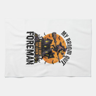 Besen brach Vorarbeiter Hexencrew Halloween-Design Geschirrtuch
