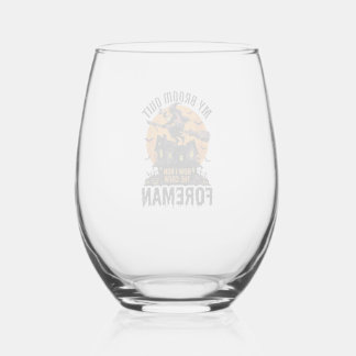 Besen brach Vorarbeiter Hexencrew Halloween-Design Weinglas Ohne Stiel