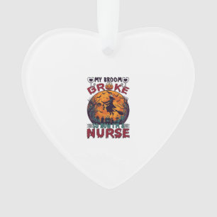 Besen Brachte Krankenschwester Halloween Hexe Voll Ornament