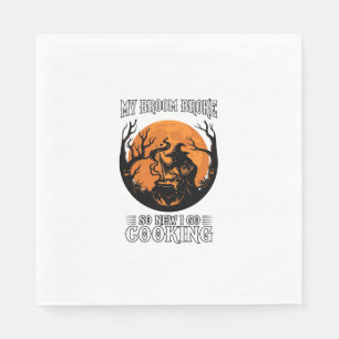 Besen Gebrochen Kochen Hexenkessel Vollmond Serviette