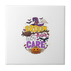 Besen Haar Egal Halloween Hexenhut Kürbis C Fliese