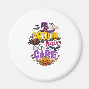 Besen Haar Egal Halloween Hexenhut Kürbis C Magnet