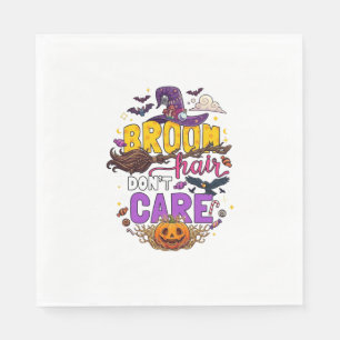 Besen Haar Egal Halloween Hexenhut Kürbis C Serviette