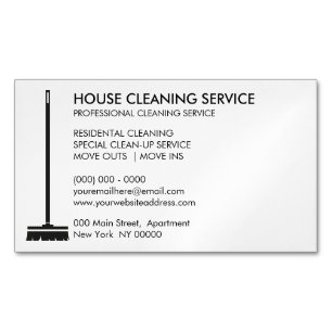 Besen Janitorial Reiniger Simple Maid Magnetische Visitenkarte