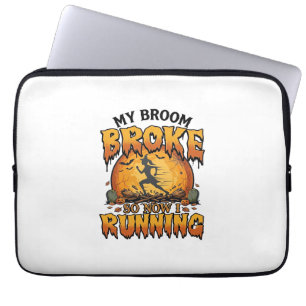 Besen kaputt, also jetzt laufend Halloween Hexe Mo Laptopschutzhülle