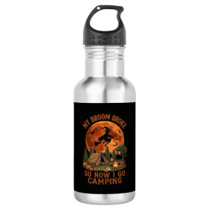 Besen kaputt Halloween Hexe Camping Zelt Lagerfeue Edelstahlflasche