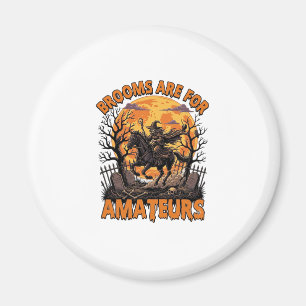 Besen sind Amateur-Halloween-Hexenpferd-Mond-Grab Magnet